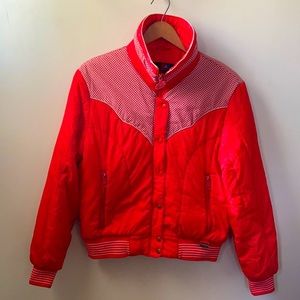 Red gingham 70s/80s winter jacket